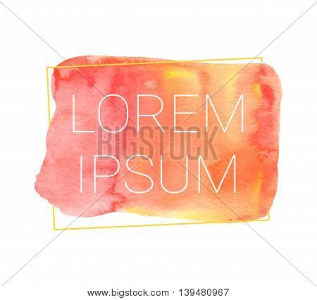 Watercolor red Background. Watercolor Wash. Vector illustration