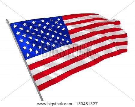 3d illustration of USA flag waving in the wind