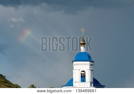View on Church of The Kazan Icon of The Mother of God in Svyato-Bogorodicky monastery Russia