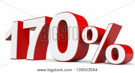 Discount 170 percent on white background. 3D illustration.