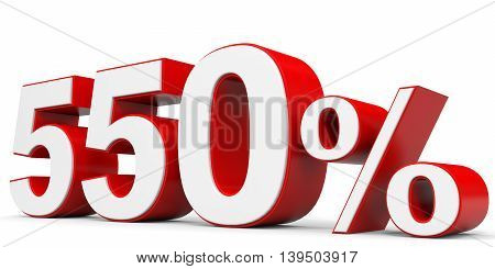 Discount 550 percent on white background. 3D illustration.