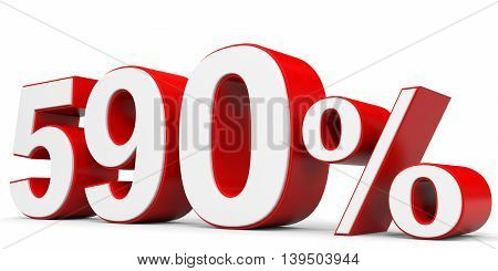 Discount 590 percent on white background. 3D illustration.