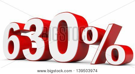 Discount 630 percent on white background. 3D illustration.