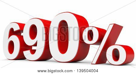 Discount 690 percent on white background. 3D illustration.