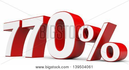 Discount 770 percent on white background. 3D illustration.