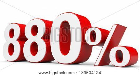 Discount 880 percent on white background. 3D illustration.