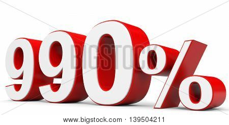 Discount 990 percent off on white background. 3D illustration.