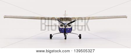 3d render: small tourist plane isolated on white