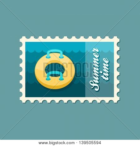 Towable Water Tube Inflatble Boat Floating Raft vector stamp. Beach. Summer. Summertime. Holiday. Vacation ride water sport eps 10