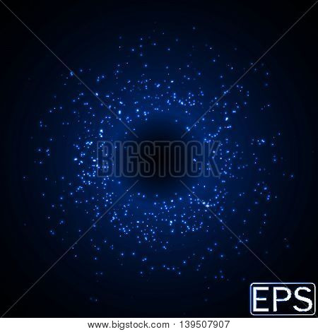 random sized energy beams illustration. blue version.