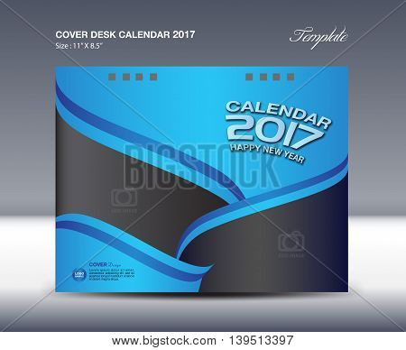blue desk calendar 2017 year cover vector photo bigstock calendar cover design