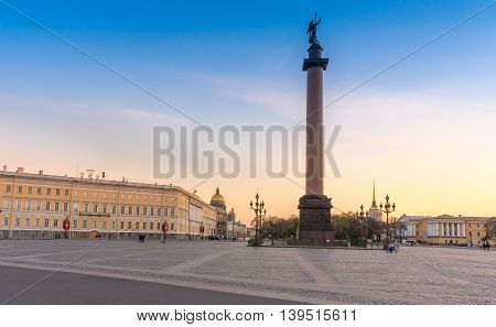 On the Palace Square in St. Petersburg Russia