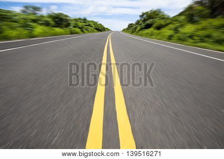 The Road Pass Through The Green Jugle