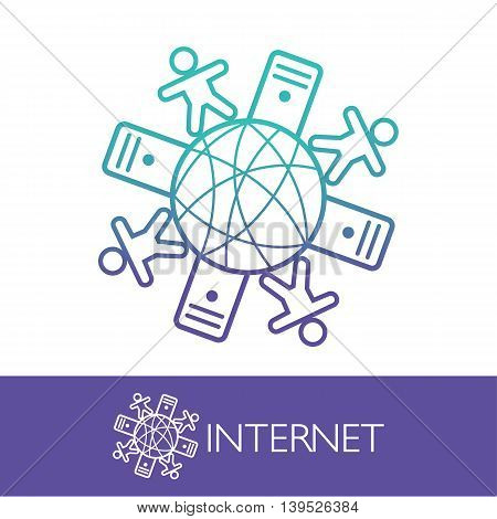 Online Hosting Network Communication Company Logo Vector