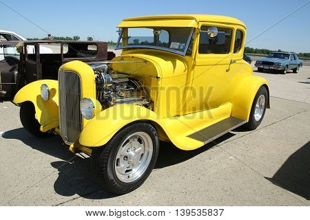 BROOKLYN, NEW YORK - JUNE 12, 2016: Historical 1928 Ford on display at the Antique Automobile Association of Brooklyn annual Spring Car Show