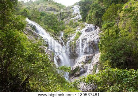 Pre To Lo Su or Pi Tu Kro waterfall (Heart-shaped waterfall) Umphang Tak ,Thailand.