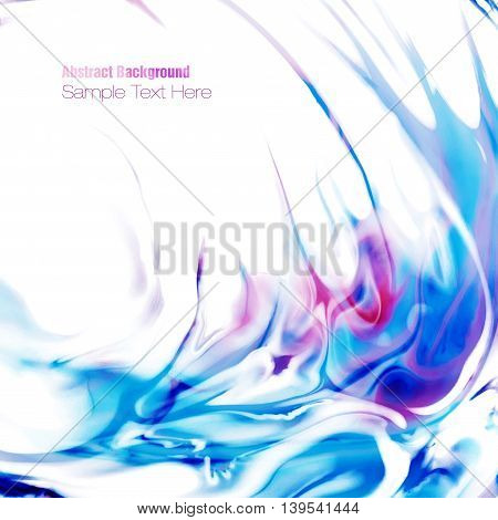 Blue and pink abstract art paint stains background