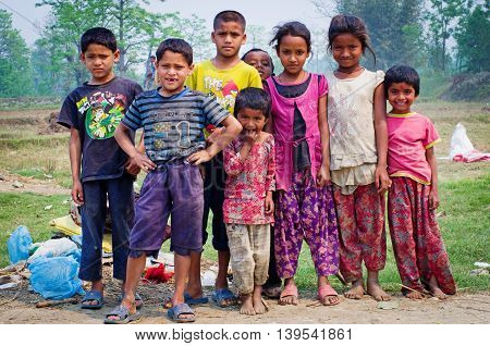 Nepalese Children In Chitvan, Nepal
