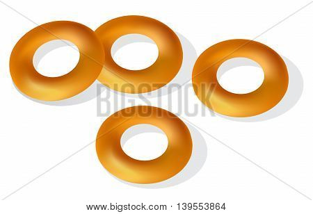Bagels isolated on white background. Vector illustration