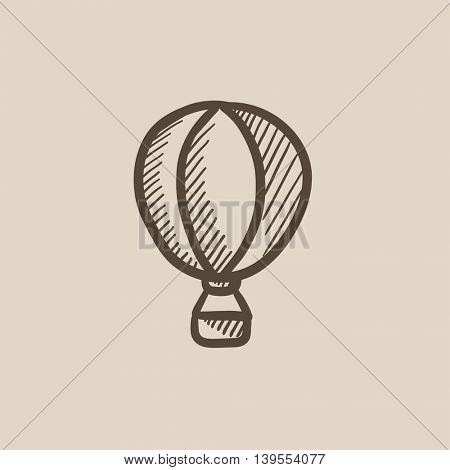 Hot air balloon vector sketch icon isolated on background. Hand drawn Hot air balloon icon. Hot air balloon sketch icon for infographic, website or app.