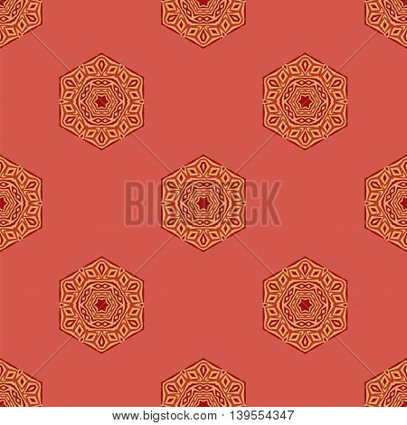 Seamless Creative orange Ornamental Colorful Pattern. Geometric Decorative Background