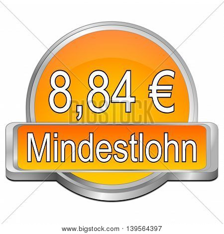 8,84 Euro minimum wage - in german - 3D illustration
