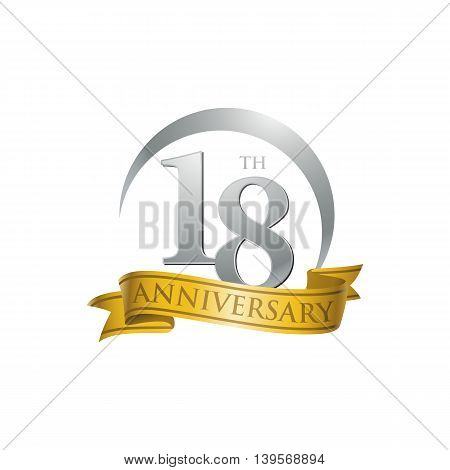 18th anniversary gold logo template. Creative design. Business success