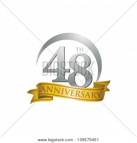 48th anniversary gold logo template. Creative design. Business success