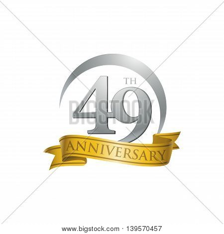 49th anniversary gold logo template. Creative design. Business success