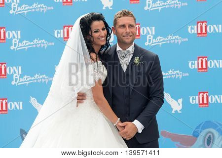 Giffoni Valle Piana SA ITALY - July 23 2016: Married couple on photocall at Giffoni Film Festival 2016 - on July 23 2016 in Giffoni Valle Piana Italy.