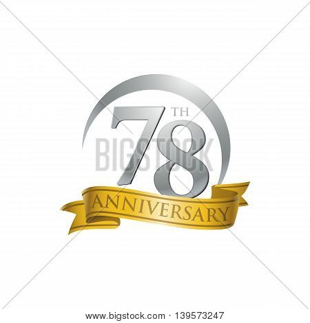 78th anniversary gold logo template. Creative design. Business success