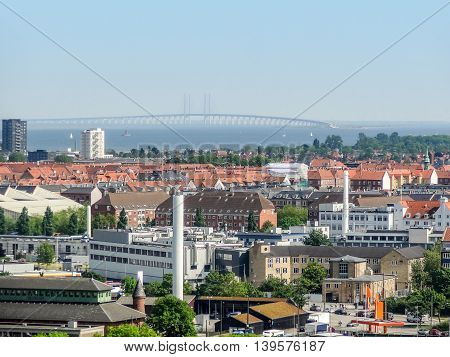 aerial view of Copenhagen the capital city of Denmark