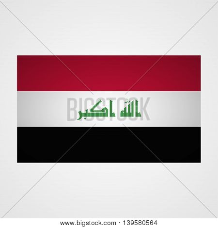 Iraq flag on a gray background. Vector illustration