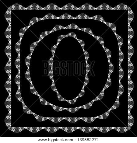 Set of Different Grey Frame Isolated on White Background