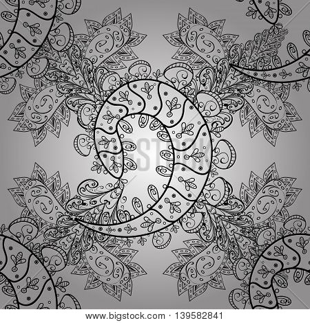 Vintage pattern on gray background with goodles elements.