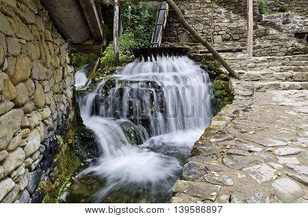 Washing with water in the Etar Gabrovo Bulgaria