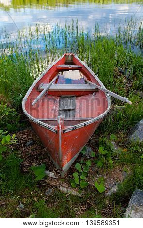 Boats on the lake in Jyvaskyla Finland