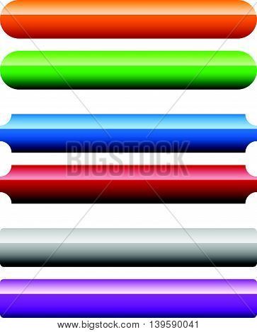 Set Of Banner, Button Background. Horizontal Rectangular Buttons With Empty Space For Your Message.