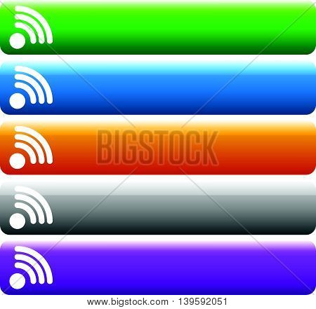 Set Of Banner, Button Background. Horizontal Rectangular Buttons With Empty Space For Your Message.