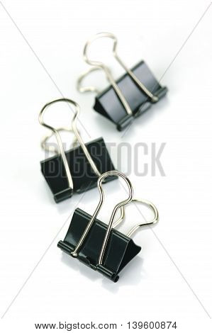 Fold Back Paper Clips isolated on white background