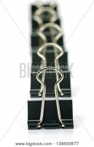 Fold Back Paper Clips isolated on white background
