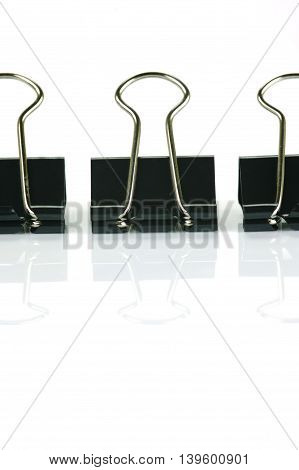 Fold Back Paper Clips isolated on white background