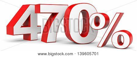 Discount 470 percent on white background. 3D illustration.