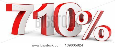Discount 710 percent on white background. 3D illustration.