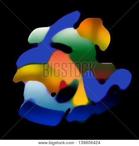 Abstract non-objective composition on black background.Graphic composition.