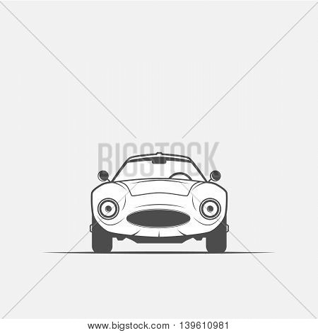grayscale image of the car - vector illustration