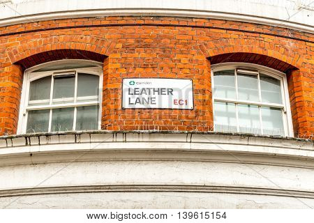 London United Kingdom - July 22 2016: Leather Lane Street Market - street in Holborn with great streetfood fruit and vegetables and clothes stalls very popular with office workers Monday to Friday