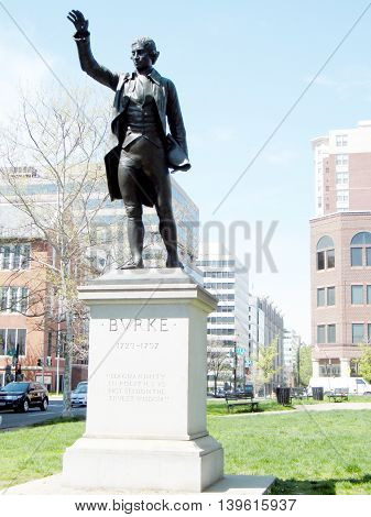 The Edmund Burke Statue in Washington DC USA
