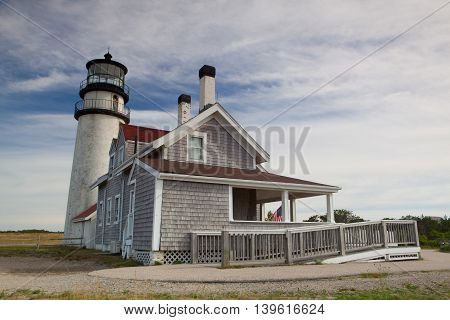 The Highland Light (previously known as Cape Cod Light) is an active lighthouse on the Cape Cod National Seashore in North Truro Massachusetts.