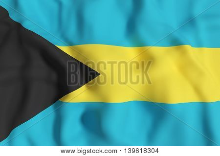 3d rendering of a Bahamas flag waving